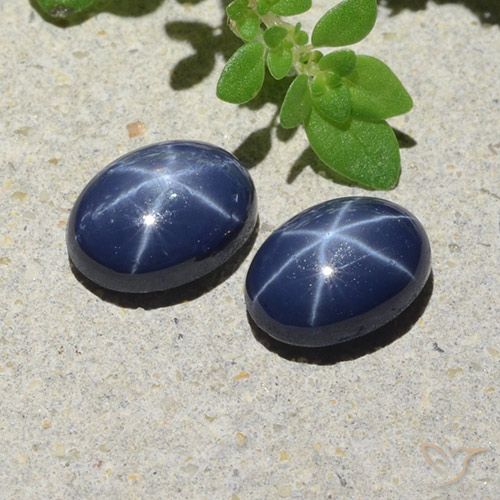 Gemas de Zafiro estrella Azul oscuro natural de 2.72 ct, Corte Óvalo, Opaco