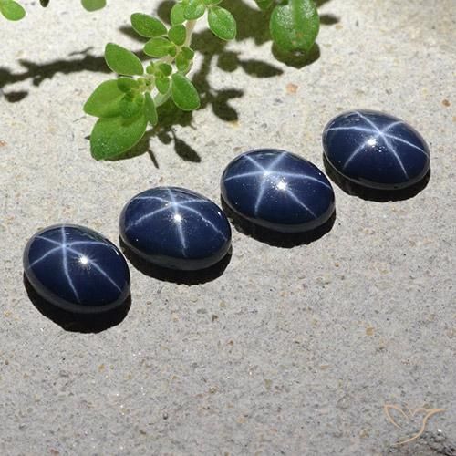 Gemas de Zafiro estrella Azul oscuro natural de 4.49 ct, Corte Óvalo, Opaco