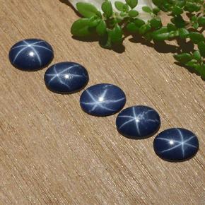 Gemas de zafiro estrella azul natural de 3,67 ct, corte óvalo, opaco