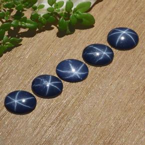 Gemas de zafiro estrella azul natural de 3,67 ct, corte óvalo, opaco