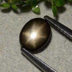 Zafiro estrella negro natural de 1,15 ct, corte óvalo, opaco