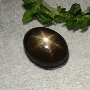 Zafiro estrella negro natural de 1,97 ct, corte óvalo, opaco