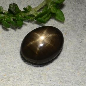 Zafiro estrella negro natural de 1,97 ct, corte óvalo, opaco