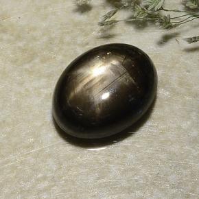 Zafiro estrella negro natural de 2,87 ct, corte óvalo, opaco
