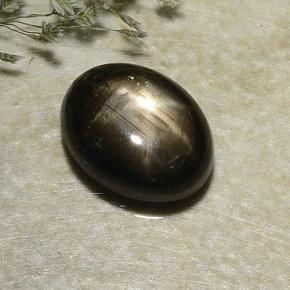 Zafiro estrella negro natural de 2,87 ct, corte óvalo, opaco