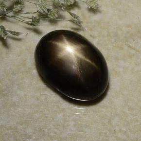 Zafiro estrella negro natural de 3,10 ct, corte óvalo, opaco