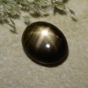 Zafiro estrella negro natural de 2,37 ct, corte óvalo, opaco