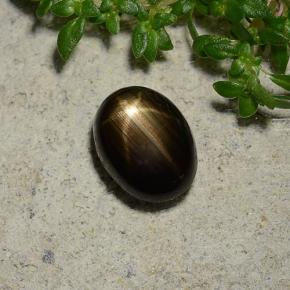Zafiro estrella negro natural de 1,96 ct, corte óvalo, opaco