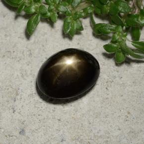 Zafiro estrella negro natural de 2,45 ct, corte óvalo, opaco