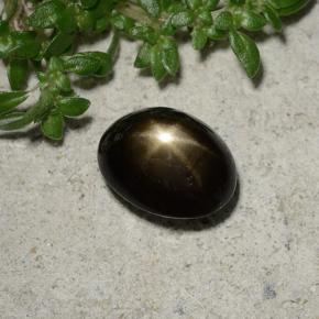 Zafiro estrella negro natural de 2,45 ct, corte óvalo, opaco