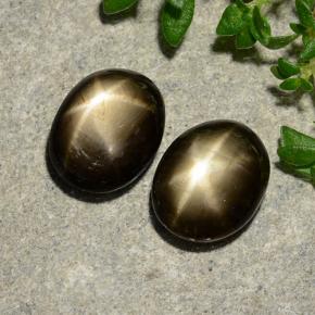 Gemas de zafiro estrella negro natural de 3,75 ct, corte óvalo, opaco
