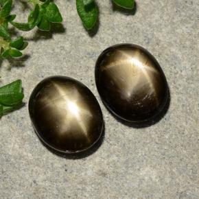 Gemas de zafiro estrella negro natural de 3,75 ct, corte óvalo, opaco