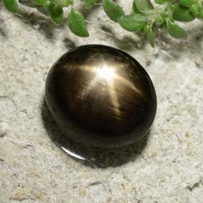 Zafiro estrella negro natural de 3,31 ct, corte óvalo, opaco