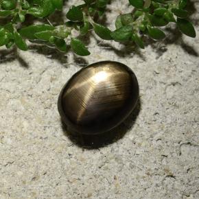 Zafiro estrella negro natural de 2,10 ct, corte óvalo, opaco