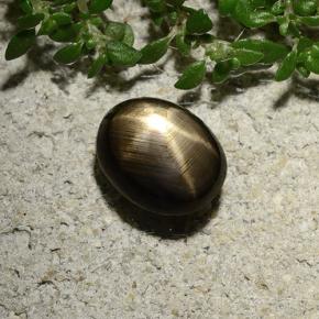 Zafiro estrella negro natural de 2,10 ct, corte óvalo, opaco