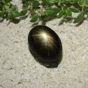 Zafiro estrella negro natural de 2,47 ct, corte óvalo, opaco