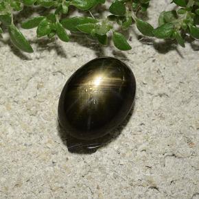 Zafiro estrella negro natural de 2,47 ct, corte óvalo, opaco