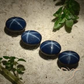 Gemas de Zafiro estrella Azul marino intenso natural de 5.89 ct, Ovalada, Opaco
