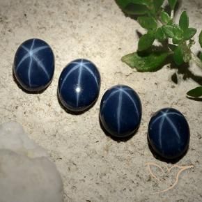 Gemas de Zafiro estrella Azul oscuro natural de 4.64 ct, Ovalada, Opaco
