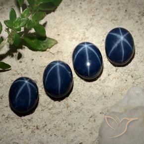 Gemas de Zafiro estrella Azul oscuro natural de 4.64 ct, Ovalada, Opaco