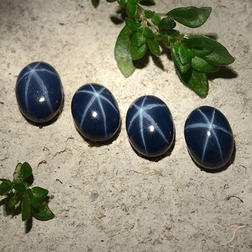 5.43ctw Natural Azul oscuro Zafiro estrella, Ovalada, Opaco