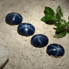 Gemas de Zafiro estrella Azul marino intenso natural de 3.92 ct, Ovalada, Opaco