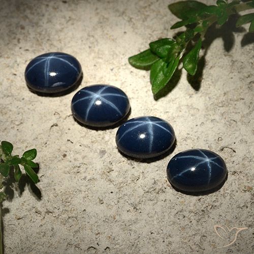 5.48ctw Natural Azul marino intenso Zafiro estrella, Ovalada, Opaco