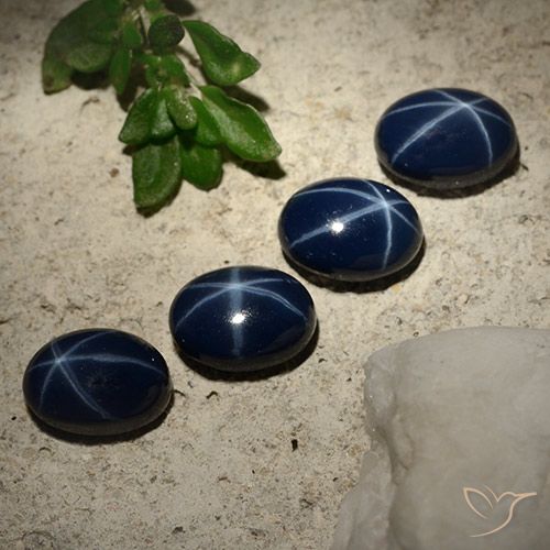 5.36ctw Natural Azul oscuro Zafiro estrella, Ovalada, Opaco