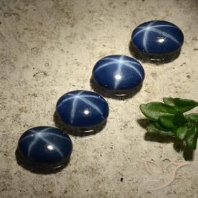 Gemas de Zafiro estrella Azul oscuro natural de 3.01 ct, Ovalada, Opaco