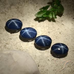 Gemas de Zafiro estrella Azul oscuro natural de 3.64 ct, Ovalada, Opaco