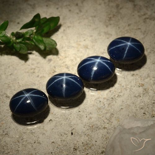 6.11ctw Natural Azul oscuro Zafiro estrella, Ovalada, Opaco