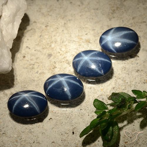 2.92ctw Natural Azul marino intenso Zafiro estrella, Ovalada, Opaco