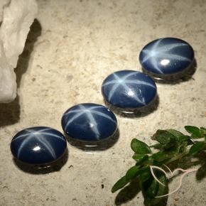 Gemas de Zafiro estrella Azul marino intenso natural de 2.92 ct, Ovalada, Opaco