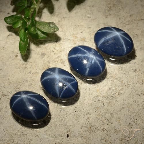 3.01ctw Natural Azul oscuro Zafiro estrella, Ovalada, Opaco