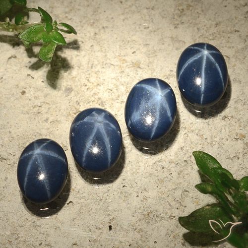 3.44ctw Natural Azul marino intenso Zafiro estrella, Ovalada, Opaco