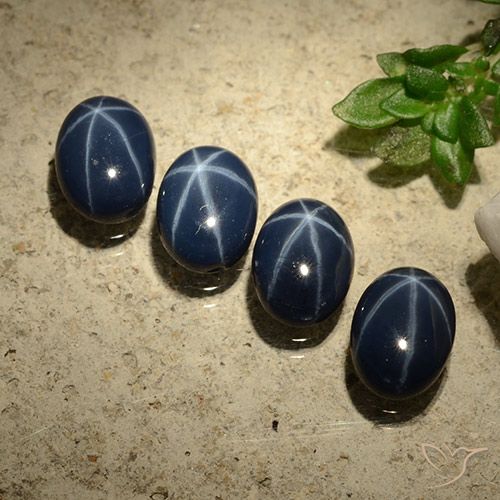 4.46ctw Natural Azul marino intenso Zafiro estrella, Ovalada, Opaco