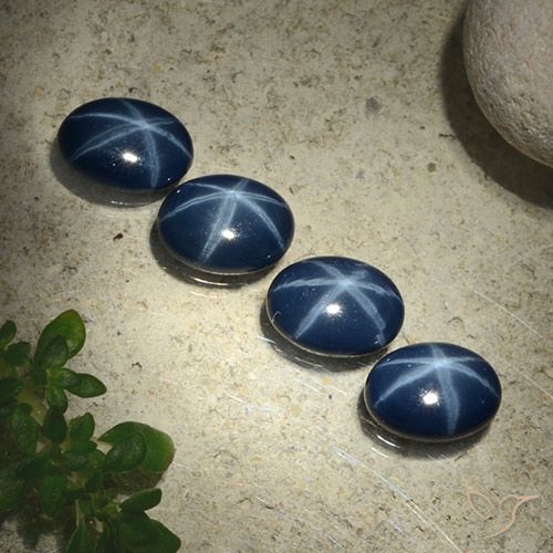 4.05ctw Natural Azul marino intenso Zafiro estrella, Ovalada, Opaco