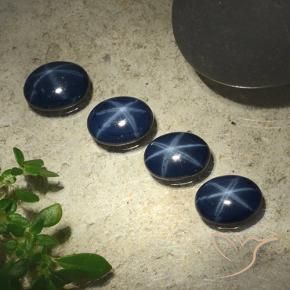 Gemas de Zafiro estrella Azul marino intenso natural de 3.59 ct, Ovalada, Opaco