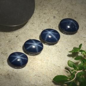 Gemas de Zafiro estrella Azul marino intenso natural de 3.59 ct, Ovalada, Opaco