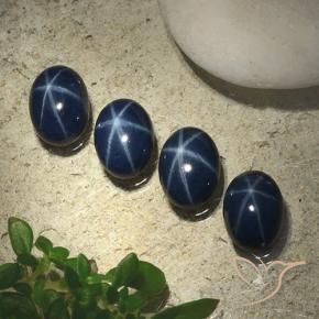 Gemas de Zafiro estrella Azul marino intenso natural de 5.55 ct, Ovalada, Opaco