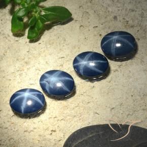 Gemas de Zafiro estrella Azul oscuro natural de 2.54 ct, Ovalada, Opaco