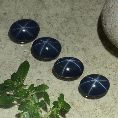 3.36ctw Natural Azul oscuro Zafiro estrella, Ovalada, Opaco