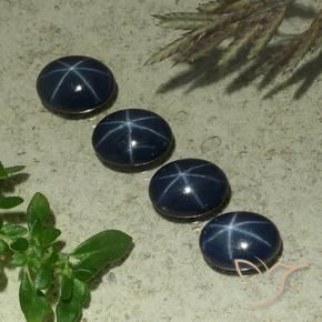Gemas de Zafiro estrella Azul oscuro natural de 4.85 ct, Ovalada, Opaco