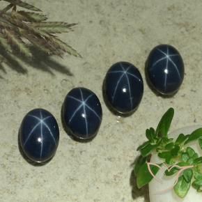 Gemas de Zafiro estrella Azul oscuro natural de 5.69 ct, Ovalada, Opaco