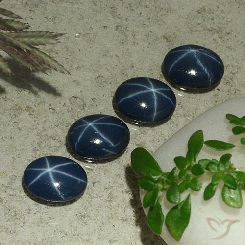 2.93ctw Natural Azul marino intenso Zafiro estrella, Ovalada, Opaco