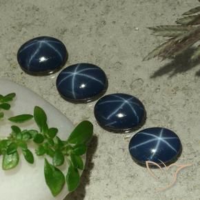 Gemas de Zafiro estrella Azul marino intenso natural de 2.93 ct, Ovalada, Opaco