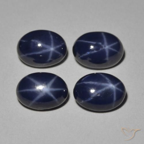 5.28ctw Natural Azul oscuro Zafiro estrella, Ovalada, Opaco