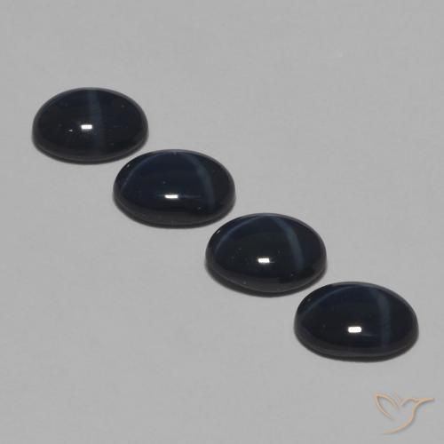 Gemas de Zafiro estrella Azul oscuro natural de 4.68 ct, Ovalada, Opaco