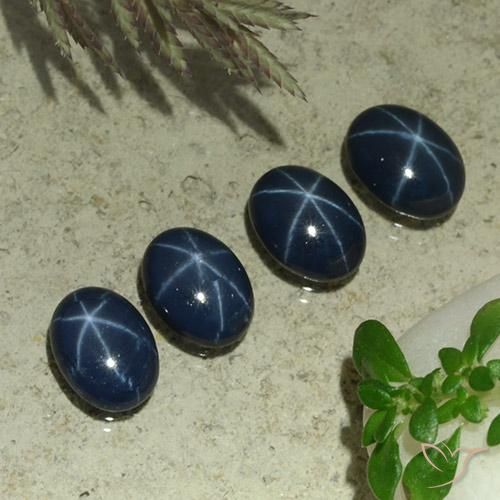 4.43ctw Natural Azul oscuro Zafiro estrella, Ovalada, Opaco