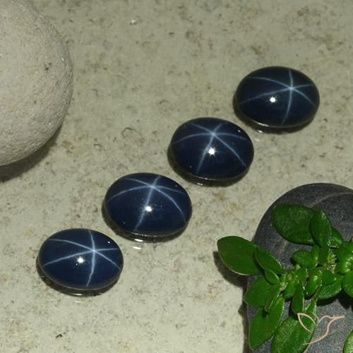 4.03ctw Natural Azul oscuro Zafiro estrella, Ovalada, Opaco